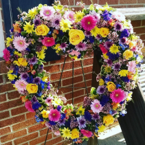 Rainbow of Colors Heart Wreath