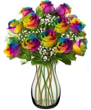 Rainbow Rose Arrangement Rose