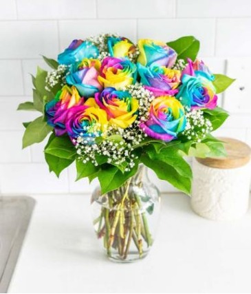 Dozen Rainbow Roses ROSES  in Jonesboro, AR | Blossom Events & Florist