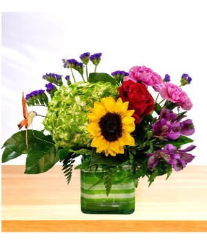 Rainbow Swirl Vase Arrangement