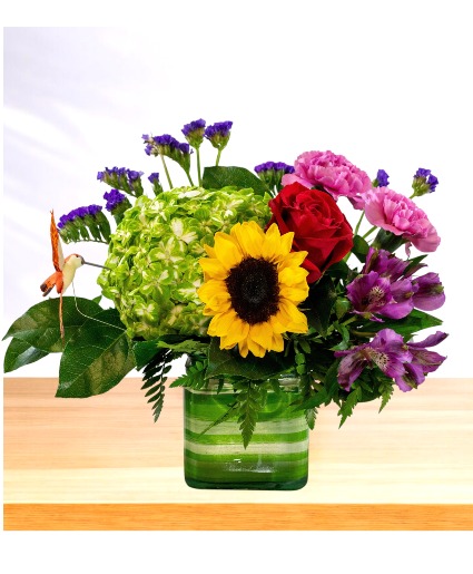 Rainbow Swirl Vase Arrangement