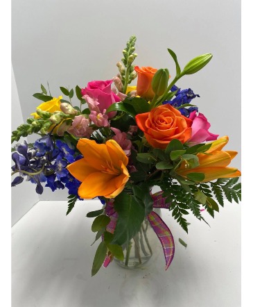 RAINBOW WORLD FLOWER ARRANGEMENT in Hampstead, NC | Surf City Florist
