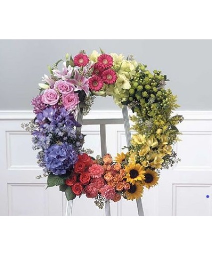 Multi Colored Wreath  Sympathy