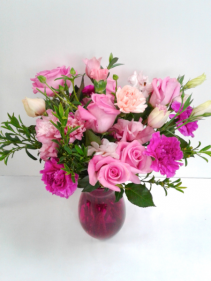 Raspberry Beret Fresh Arrangement 