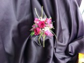 RASPBERRY ROYALE WRIST CORSAGE