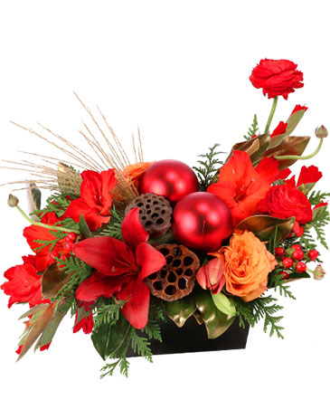 Ravishing Rich Red Christmas Arrangement in Easton, CT | Flowers and Floral Art