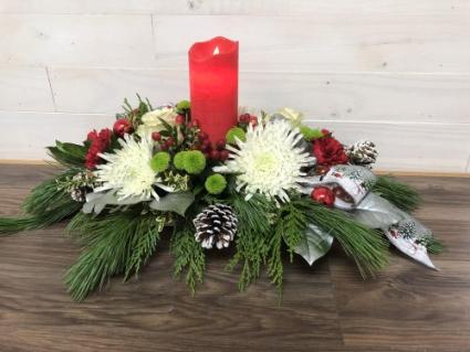 Realistic Candle Centerpiece Christmas Arrangement