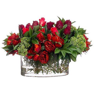 Rec/Vase/red & Burgundy peony, amaryllis, rosés  