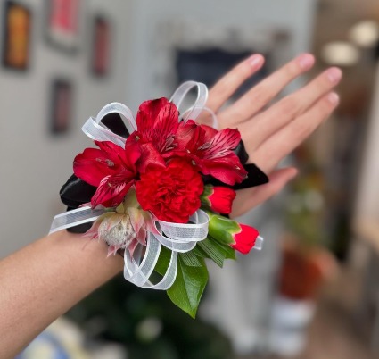 Red Alstro Carnation Corsage Corsage