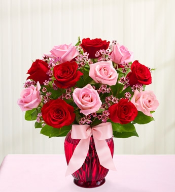 Red and Pink Roses One Dozen