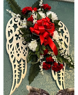 Red and white Angel wings 