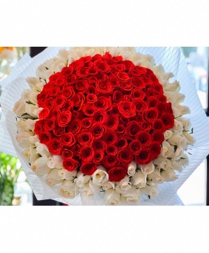 Red and white bouquet  
