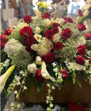 Red and White elegance  casket 