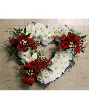 Red and White Heart 18" Open Heart NFS-S101