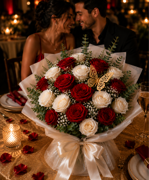 Red and White Petals of Love Call Us for Faster Service & Daily Specials: (915) 303-8500 Text Us to Order Anytime: (915) 505-3708 Your trusted source for Flowers & Delivery in El Paso TX