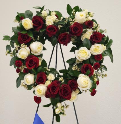 Red and White Roses Open Heart Open Heart