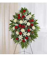 Red and White Standing Spray 