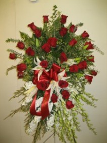 Red and White Standing Spray