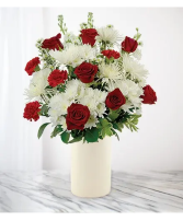 red and white sympathy Floral Design