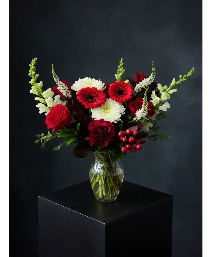 Red and White Vased Arrangement 