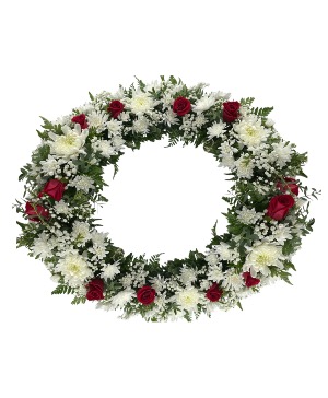 Red and White  Funeral Wreath  Wreath 