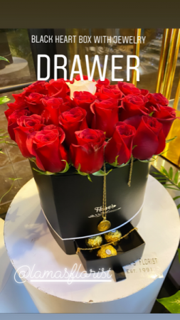 Red & black Rose Box Luxe Rose box