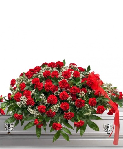 Red Carnation Casket Cover