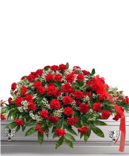 Red Carnation Casket Spray