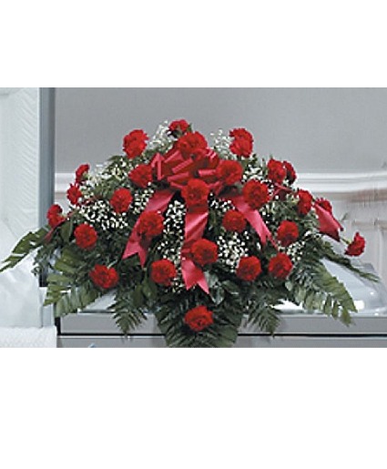 Red Carnation Casket Spray