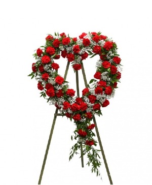 Red Carnation Open Heart sympathy 