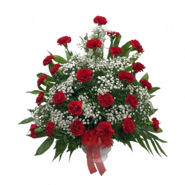 Red Pedestal Carnation urn  in Whittier, CA | Rosemantico Flowers