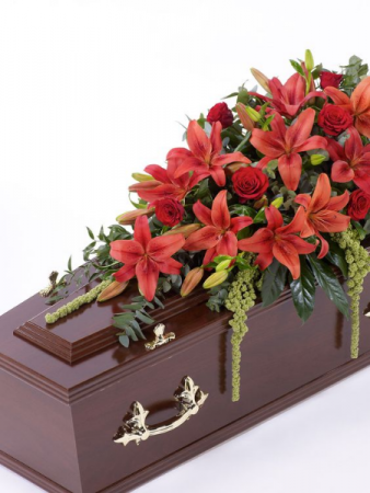 red Casket Spray  