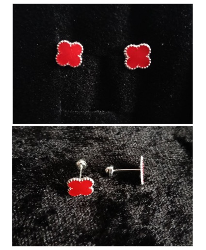 Red Clover Stud Earrings  