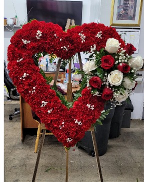 Red funeral heart  Funeral 