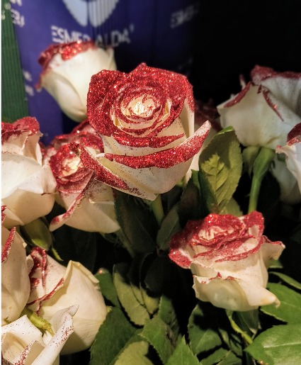 Red Glitter Roses 