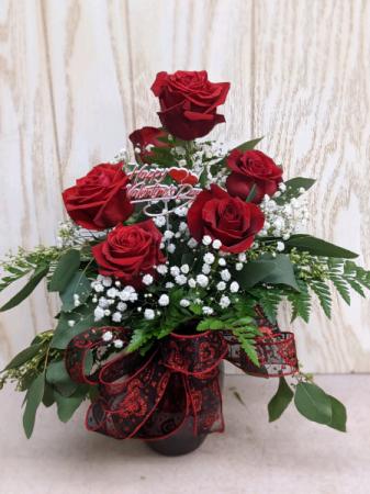 Red half dozen Vase 