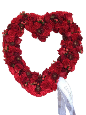 Red Heart Standing Spray