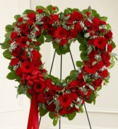 RED MIXED STANDING OPEN HEART 