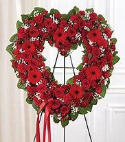 red open heart funeral