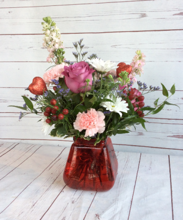 Red Posie Vase 