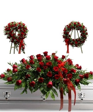 Red Rose 3 Piece Set sympathy 