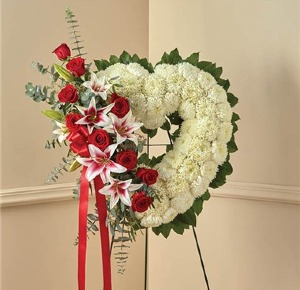 Red Rose And Lily Standing Open Heart™ 
