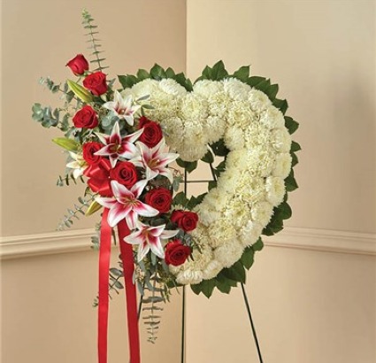 Red Rose And Lily Standing Open Heart™ 