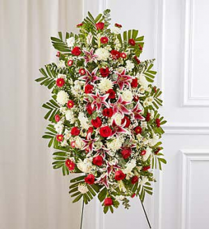 Red rose and lily Standing Spray 
