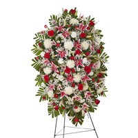 Red rose and Stargazer Standing Spray 