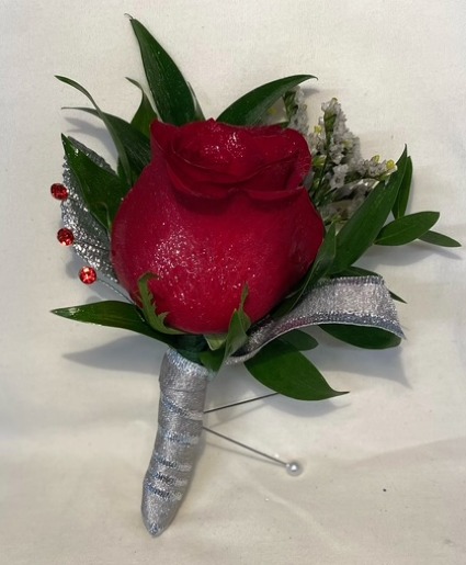 Red Rose Boutonniere  