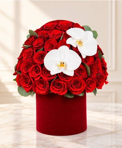 Red Rose Box Floral Arrangement