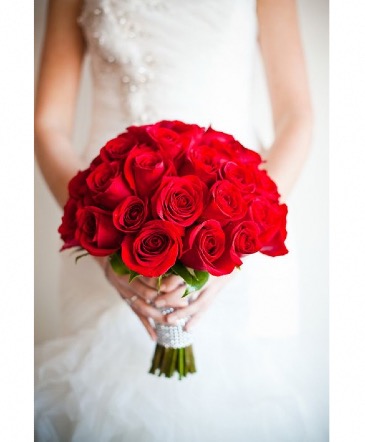Red Rose Bridal Bouquet Wedding Package in Braintree, MA | Braintree Flowers