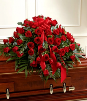 Red Rose Casket Cover 