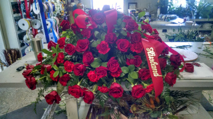red rose casket spray casket spray